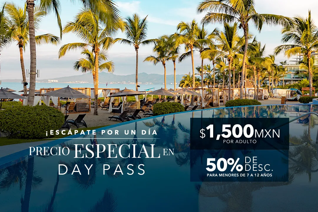 Oferta especial para day pass Mozzamare Beach club Nuevo Vallarta