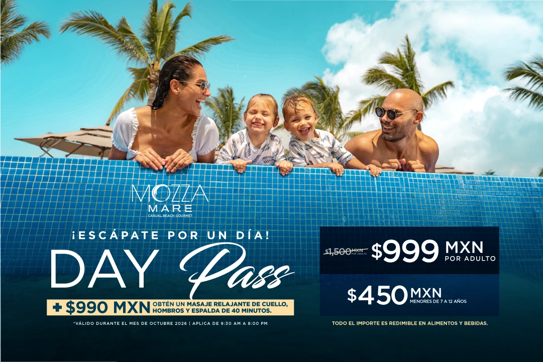 Day pass Mozzamare Beach club Nuevo vallarta