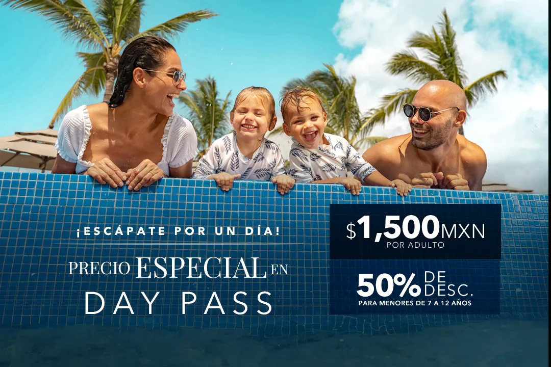 Oferta especial para day pass Mozzamare Beach club Nuevo Vallarta
