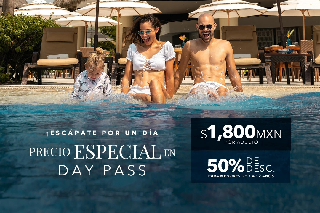 Oferta especial para day pass Mozzamare Beach club Nuevo Vallarta